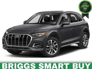 2021 Audi Q5 Premium Plus in Manhattan Gray Metallic — front three-quarter view