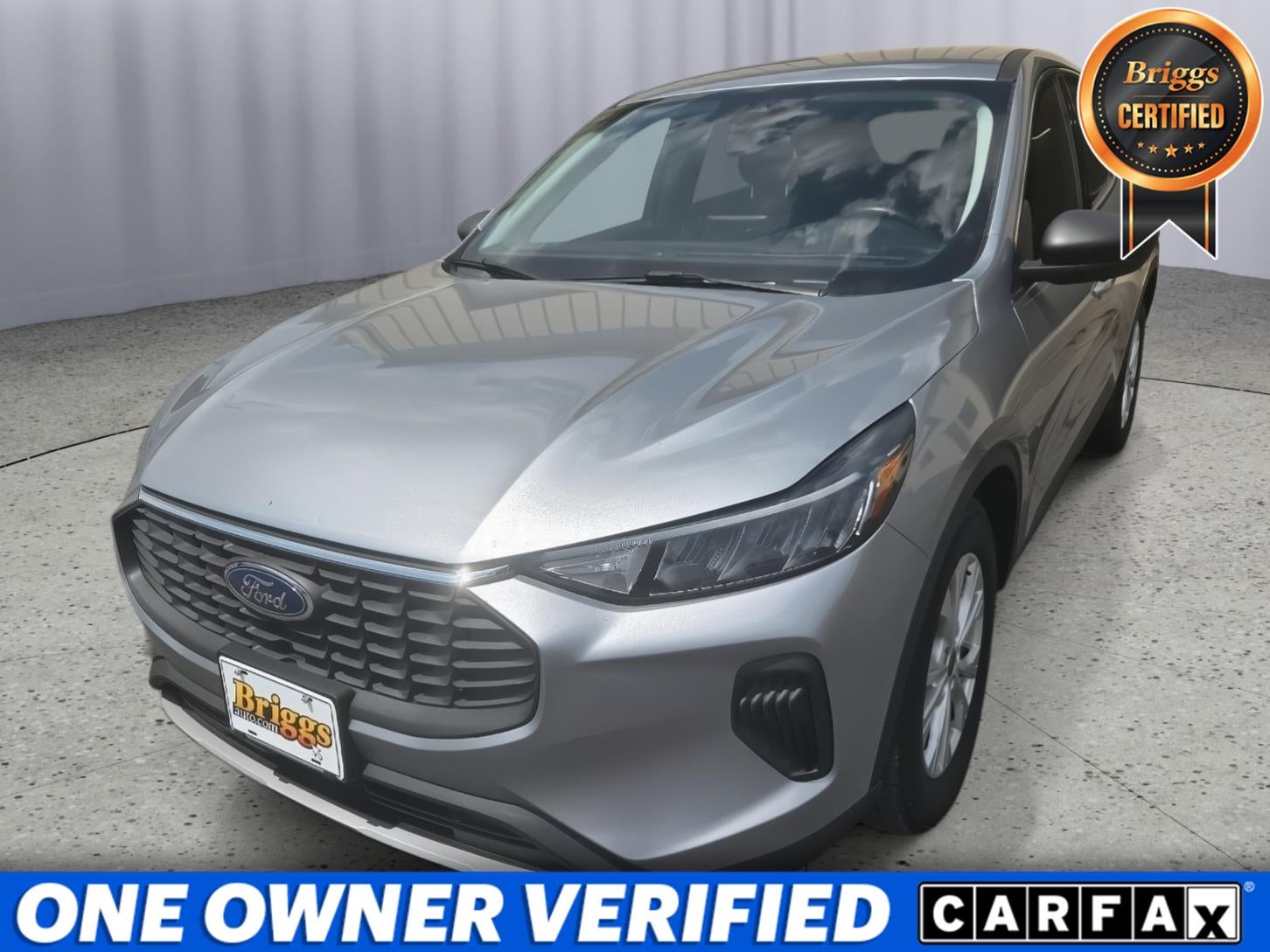 2024 Ford Escape Active in Iconic Silver — front three-quarter view