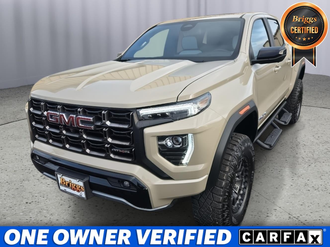 2024 GMC Canyon 4WD AT4X in Desert Sand Metallic — front three-quarter view