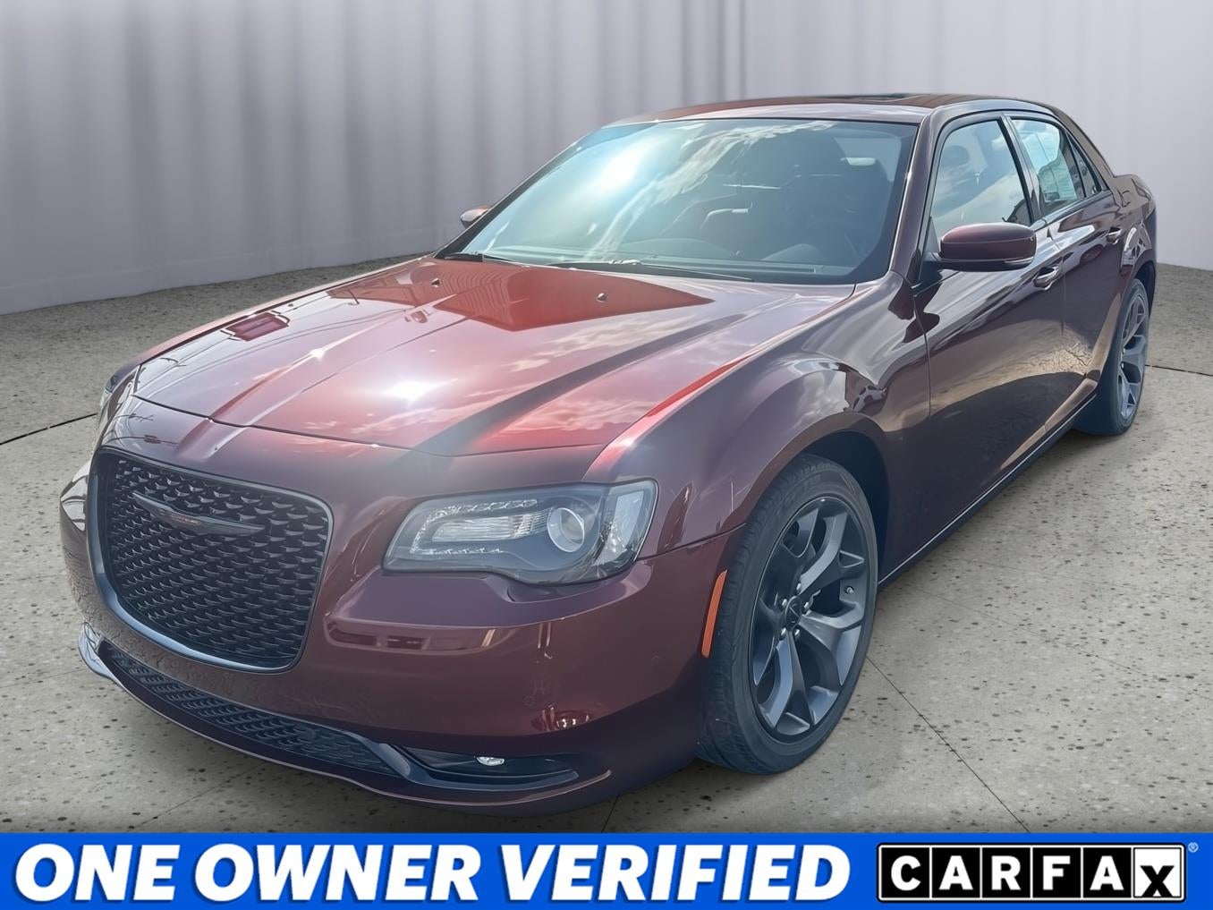 2022 Chrysler 300 S in Velvet Red Pearlcoat — front three-quarter view