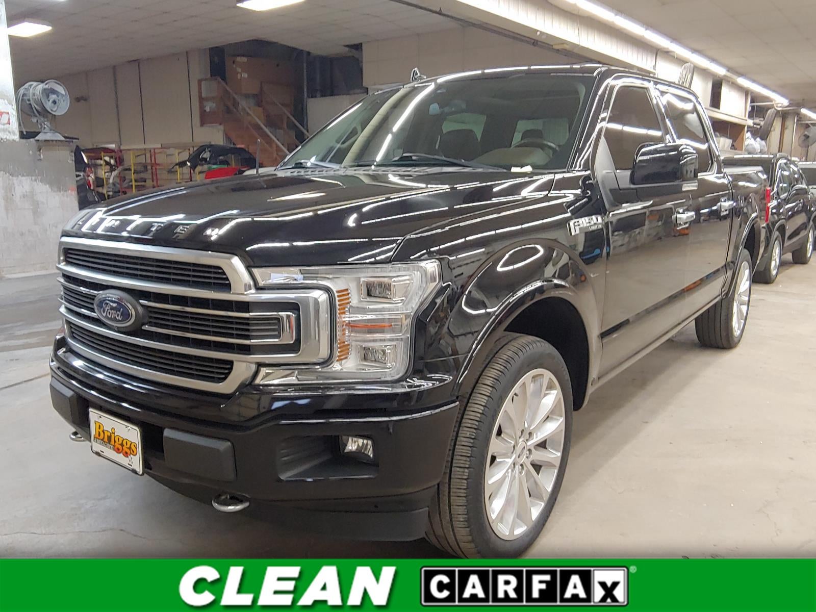 2020 Ford F-150 Limited in Agate Black Metallic — front three-quarter view