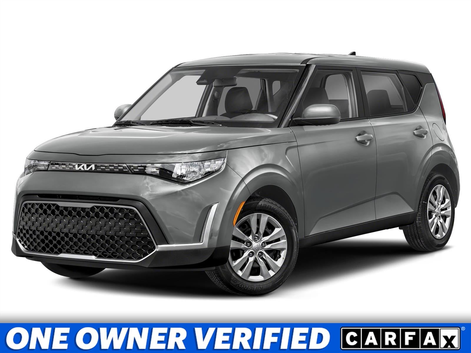 2025 Kia Soul LX in Steel Gray — front three-quarter view