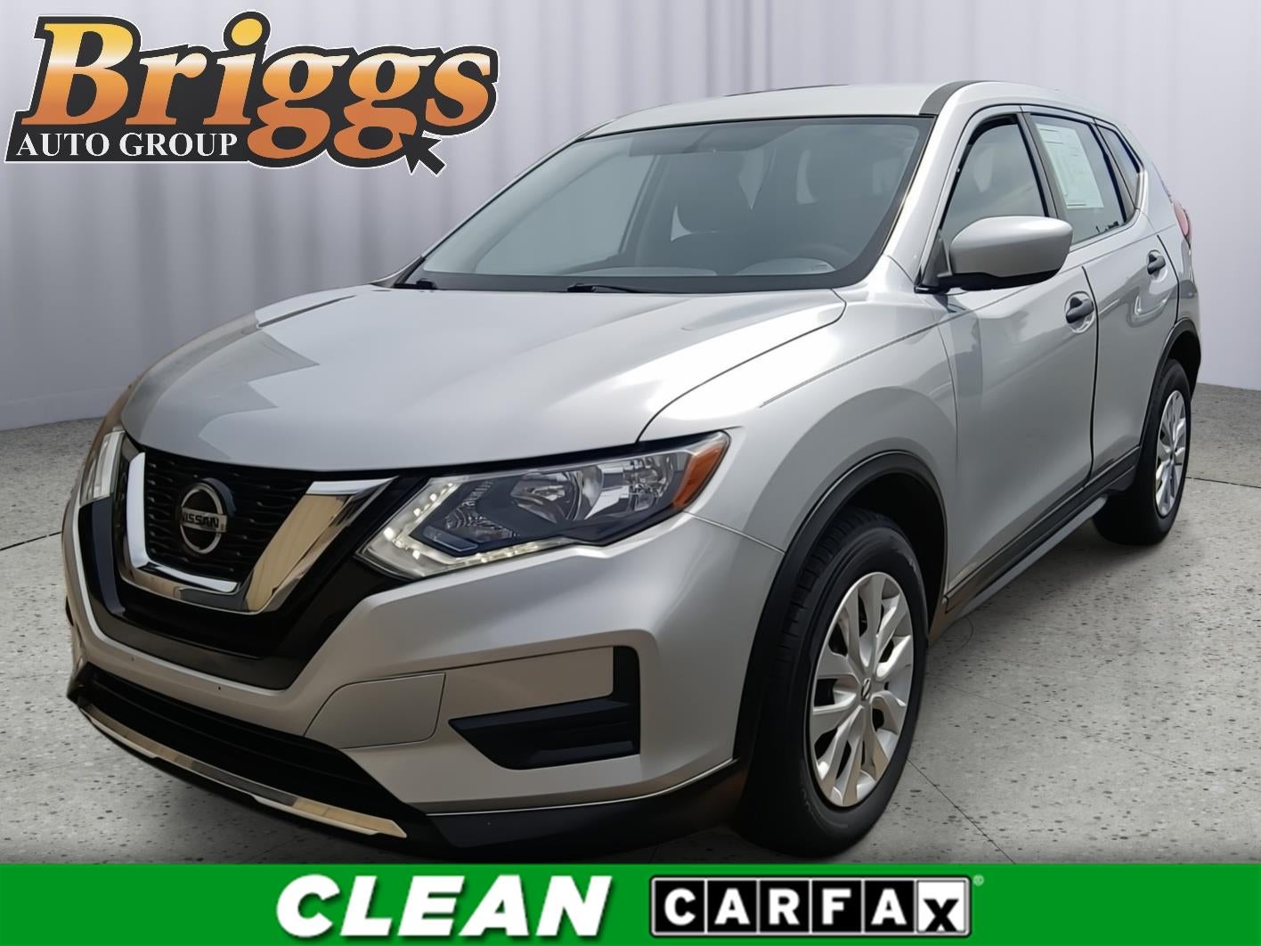 2018 Nissan Rogue S in Brilliant Silver — front three-quarter view