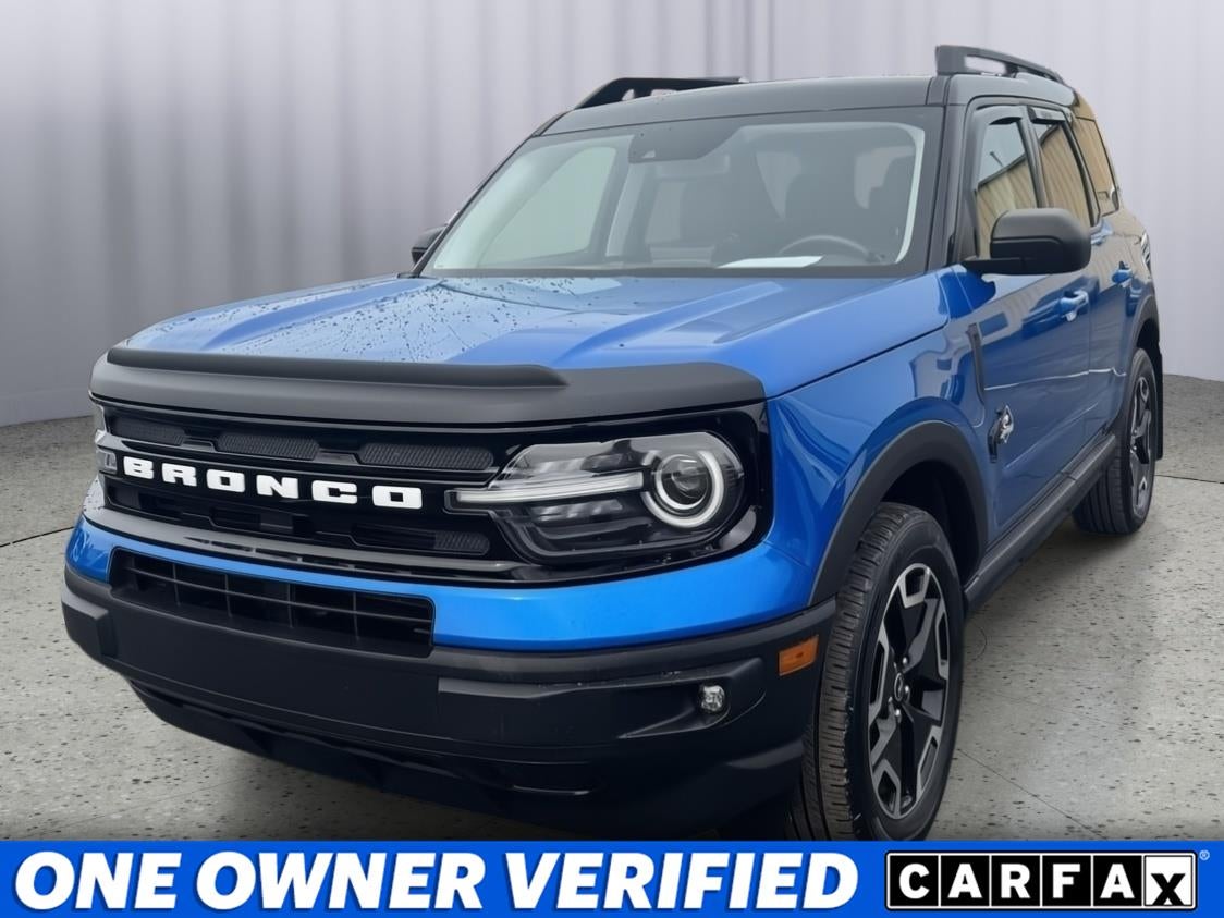 2022 Ford Bronco Sport Outer Banks in Velocity Blue — front three-quarter view
