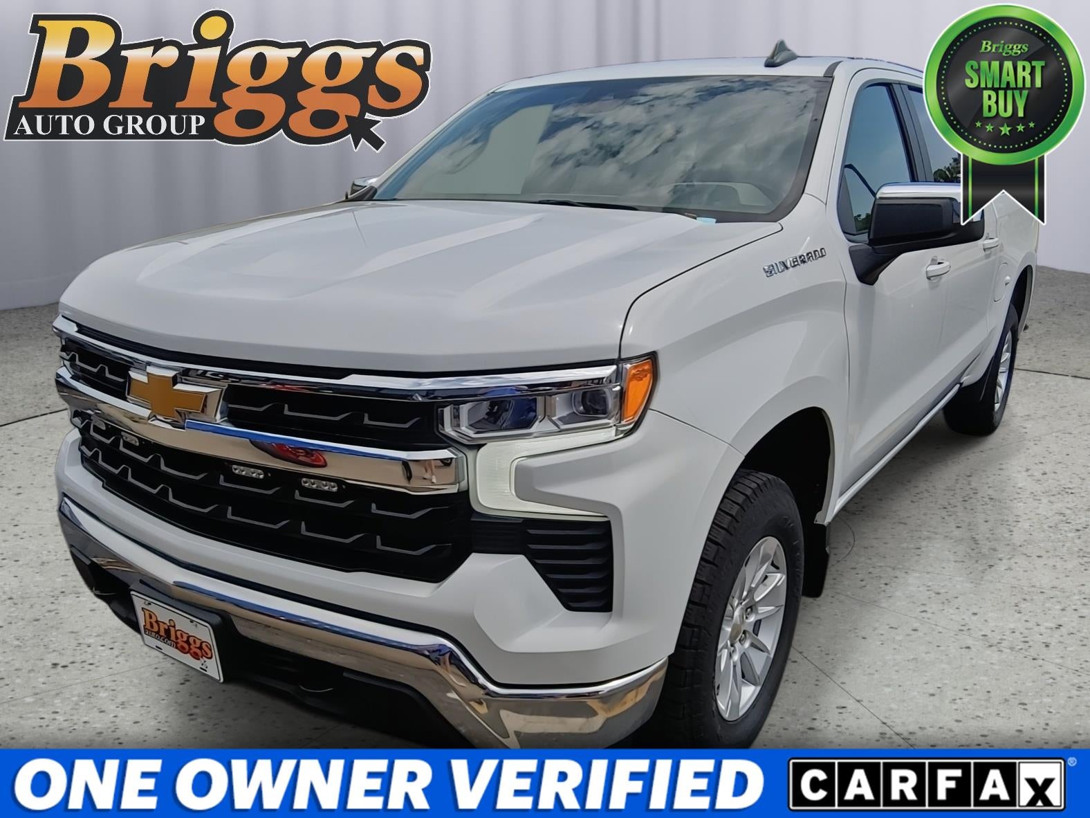 2024 Chevrolet Silverado 1500 LT in Summit White — front three-quarter view