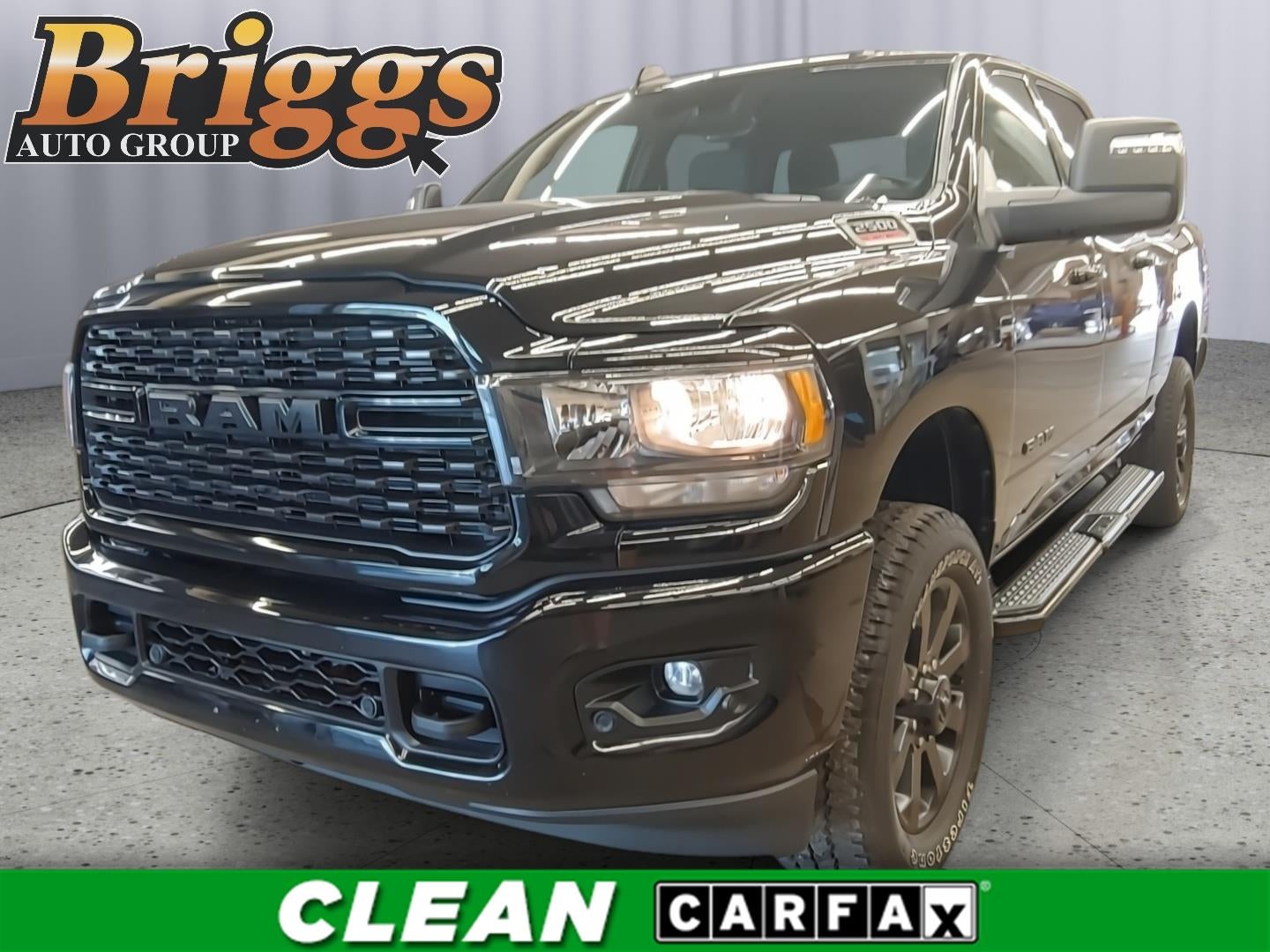 2024 RAM 2500 Big Horn in Diamond Black Crystal Pearlcoat — front three-quarter view
