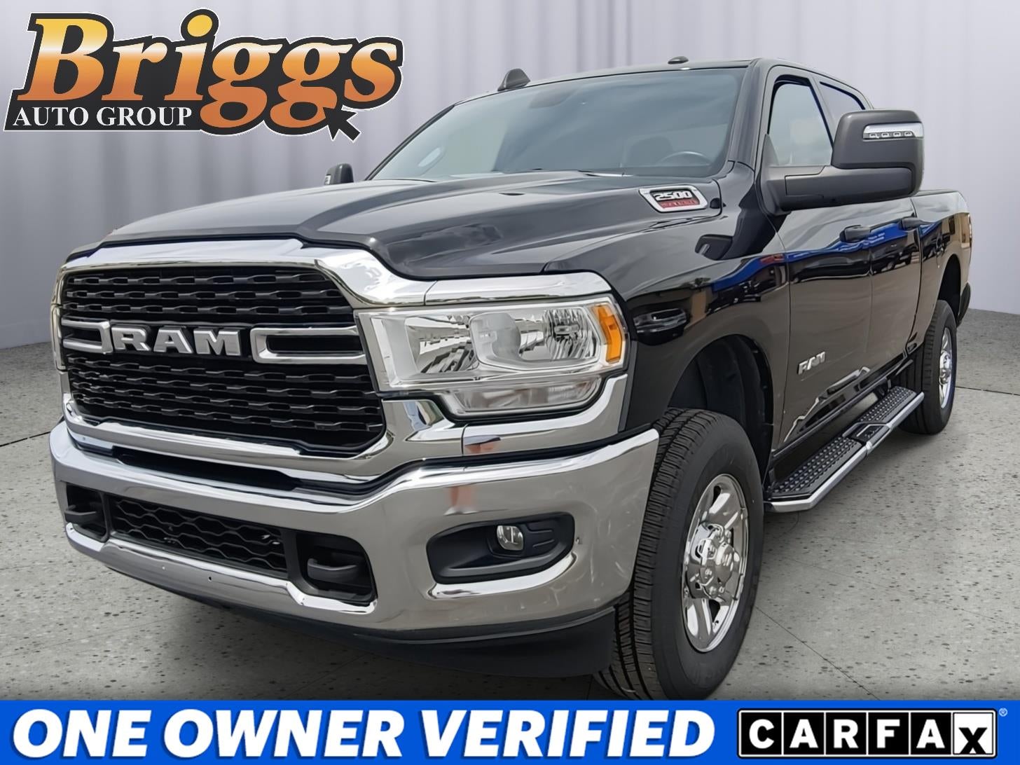 2024 RAM 2500 Big Horn in Diamond Black Crystal Pearlcoat — front three-quarter view