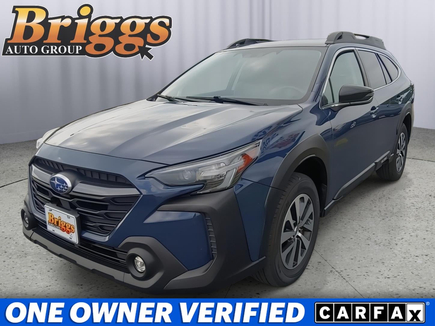 2024 Subaru Outback Premium in Cosmic Blue Pearl — front three-quarter view