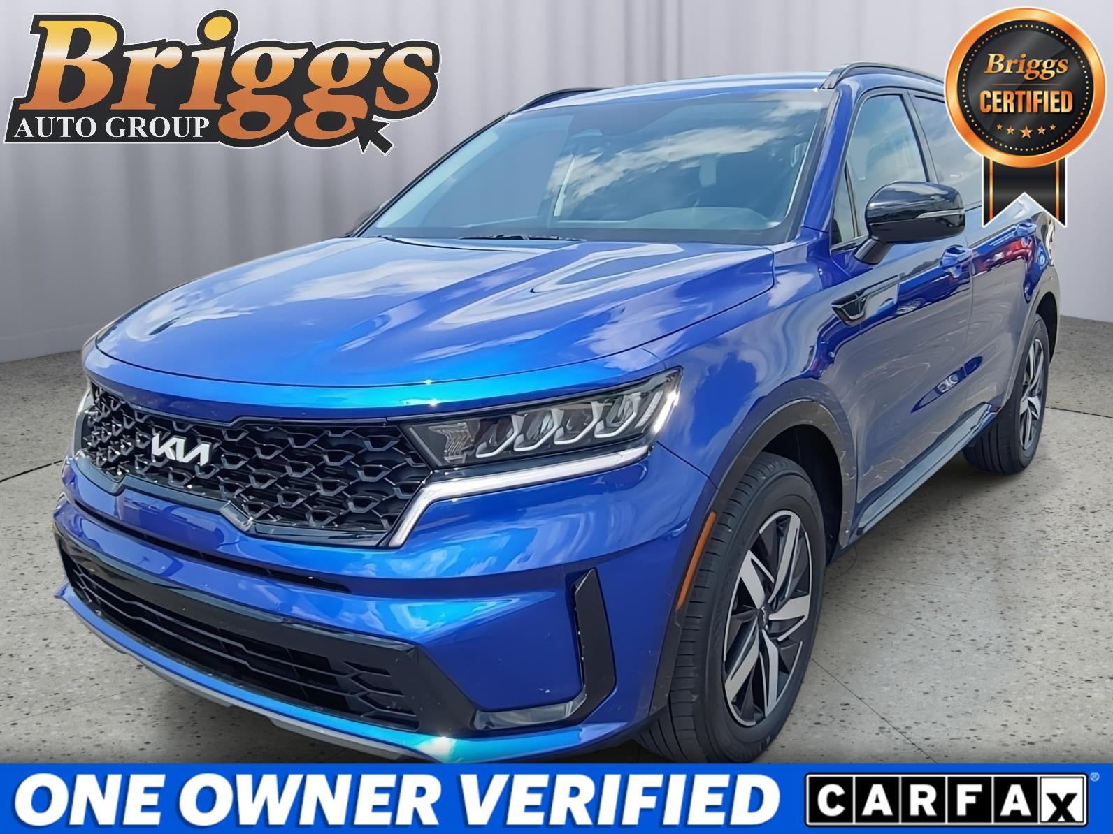 2023 Kia Sorento S in Sapphire Blue — front three-quarter view