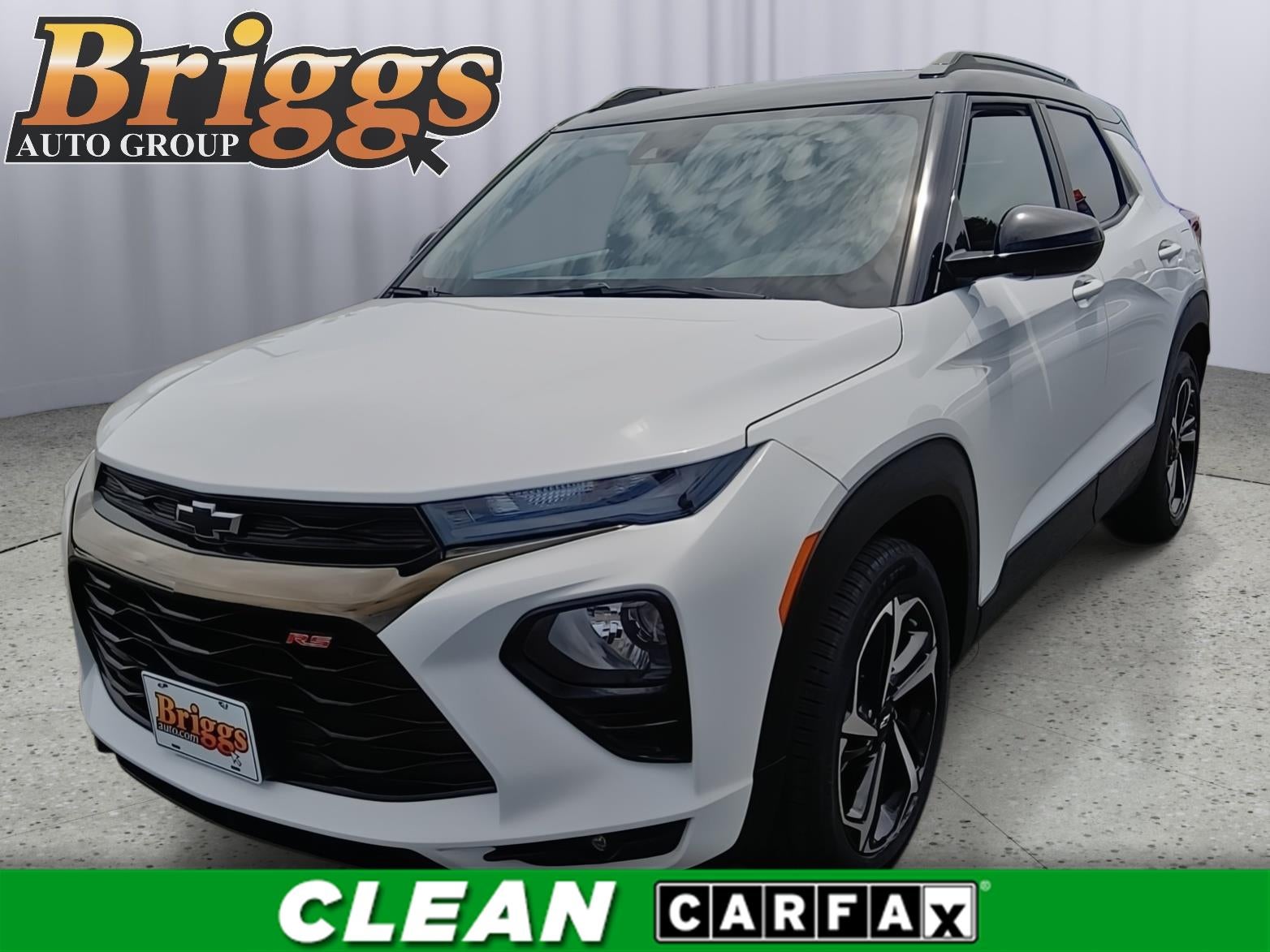 2023 Chevrolet Trailblazer RS in Summit White — front three-quarter view