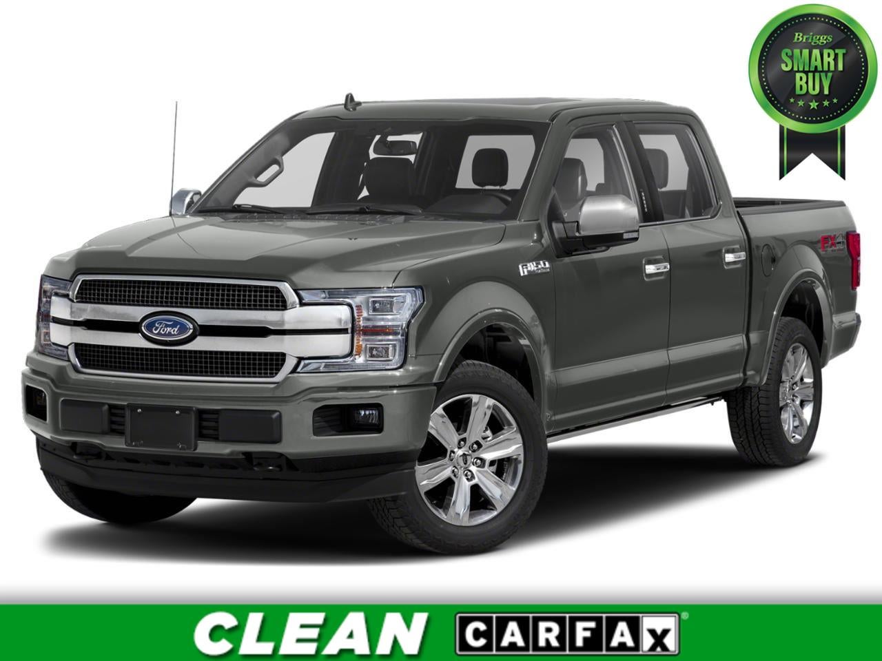2019 Ford F-150 Platinum in Magnetic Metallic — front three-quarter view
