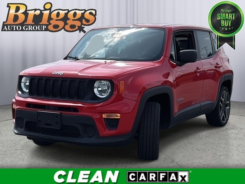 2021 Jeep Renegade Jeepster in Colorado Red Clearcoat — front three-quarter view